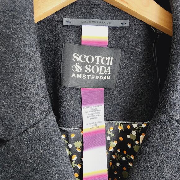 NEW Scotch & Soda Single Breasted Mid Length Wool Blend Coat - Picture 5 of 12